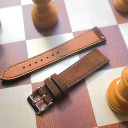 『高級革使用』イングリッシュスウェード　ブラウン　時計ベルト AppleWatchバンド　レザー　腕時計　革ベルト　皮 3枚目の画像