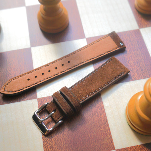 高級革使用』イングリッシュスウェード ブラウン 時計ベルト