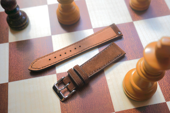 『高級革使用』イングリッシュスウェード　ブラウン　時計ベルト AppleWatchバンド　レザー　腕時計　革ベルト　皮 3枚目の画像