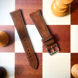 『高級革使用』イングリッシュスウェード　ブラウン　時計ベルト AppleWatchバンド　レザー　腕時計　革ベルト　皮 1枚目の画像