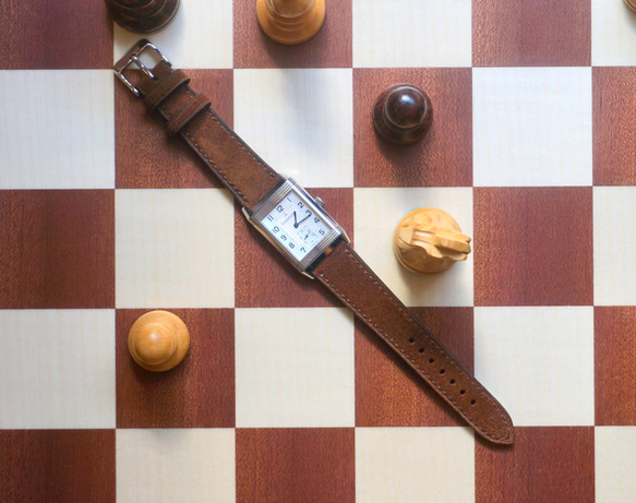 『高級革使用』イングリッシュスウェード　ブラウン　時計ベルト AppleWatchバンド　レザー　腕時計　革ベルト　皮 2枚目の画像