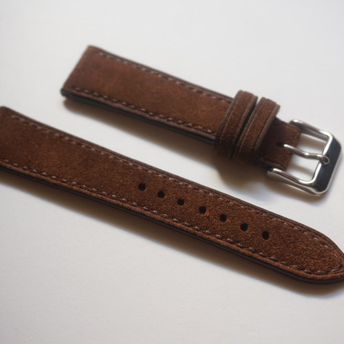 高級革使用』イングリッシュスウェード ブラウン 時計ベルト