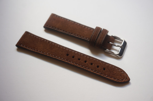 『高級革使用』イングリッシュスウェード　ブラウン　時計ベルト AppleWatchバンド　レザー　腕時計　革ベルト　皮 6枚目の画像