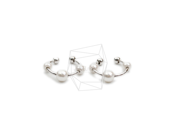 ERG-2061-R【2個入り】パールラウンドイヤーカフ/Pearl Round Earcuffs Earrings 1枚目の画像