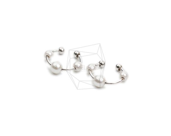 ERG-2061-R【2個入り】パールラウンドイヤーカフ/Pearl Round Earcuffs Earrings 2枚目の画像
