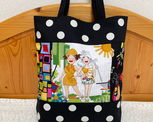 ☆ロラライハリス☆ ゴルフ カートバッグ トートバッグ パネル キルトバッグ ロラライハリス トートバッグ＊ゴルフハッピー＊A トートバッグ YUKI