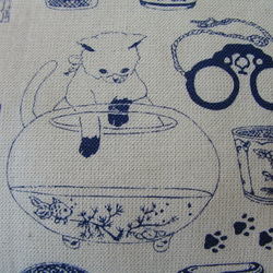 古道具屋のいたずら猫がカワイイ　がま口ポーチ　通帳ケース 6枚目の画像