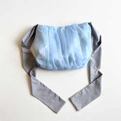 【受注生産】ショルダー・斜めがけ・手提げと〈3way〉で使える！  ribbon tote bag （paleblue） 11枚目の画像