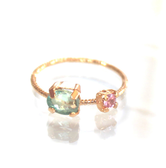 - early summer - Paraiba Tourmaline & Pink Sapphire Ring 2枚目の画像