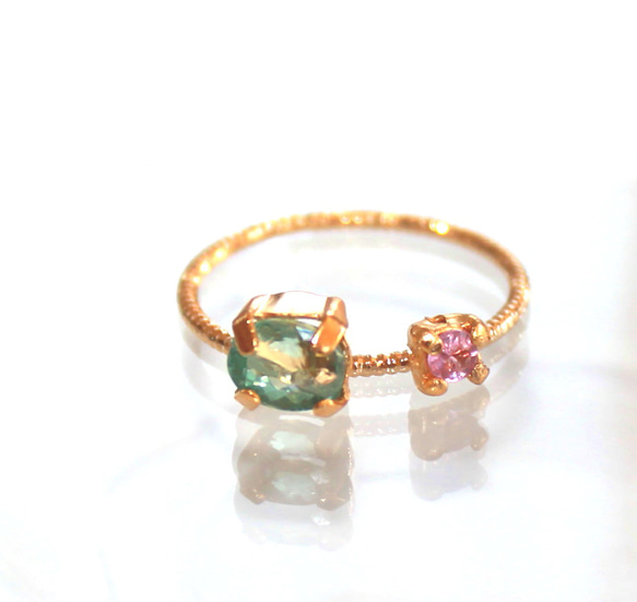 - early summer - Paraiba Tourmaline & Pink Sapphire Ring 1枚目の画像