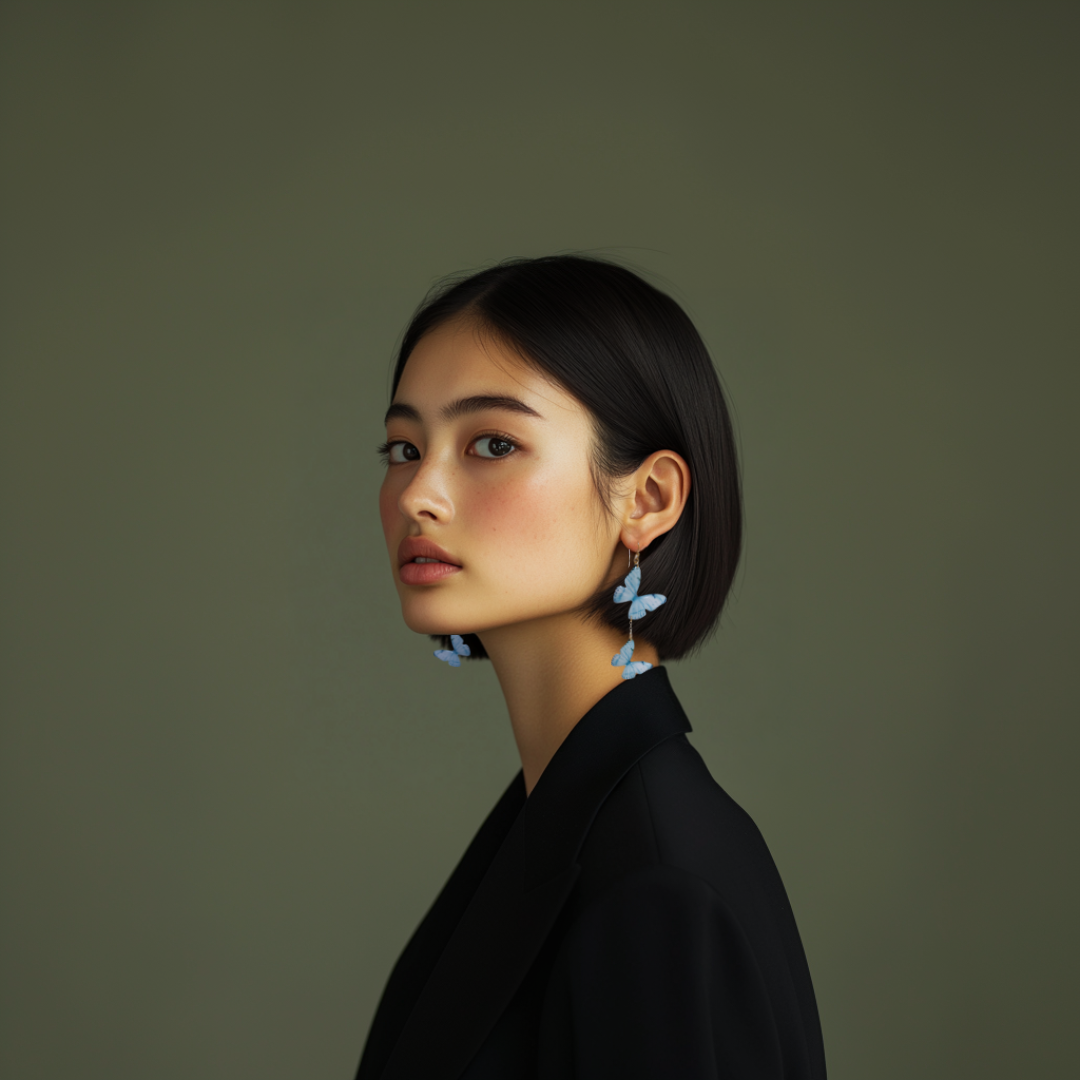 水と空 ピアス / イヤリング (アシンメトリー)