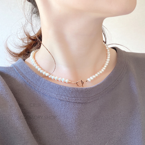 宅急便は割引特典対象！ [14kgf]N17 ポテトパールネックレス