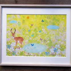 水彩画原画　桜堤と菜の花　＃590 水彩画原画 桜堤と菜の花 ＃590 | iichi 日々の暮らしを心地よく