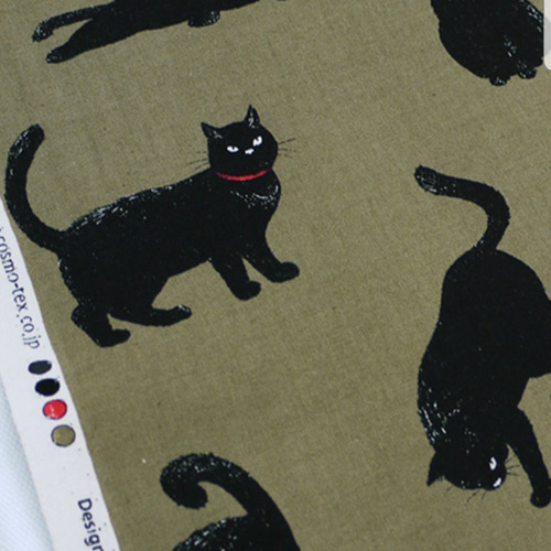 小さめおすまし猫柄【オーダー生地見本】 和装小物（帯・半襟） ようか  