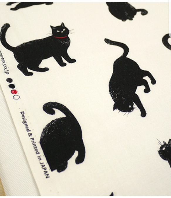 小さめおすまし猫柄【オーダー生地見本】 和装小物（帯・半襟） ようか  