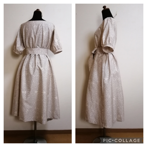 着物リメイクワンピース3429 SOLD 着物リメイク ワンピース 大島紬 L〜LLの通販 by Yumi's