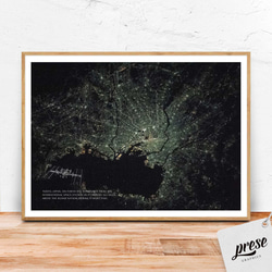 東京湾 宇宙から見た東京の夜景 国際宇宙ステーション 地図 ポスター 1枚目の画像