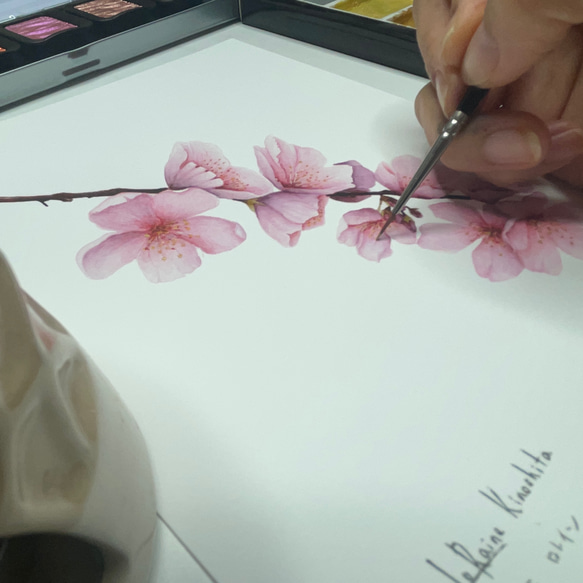 （母の日セール・SALE）ミニマリストさくら (Minimalist Cherry Blossoms) 4枚目の画像