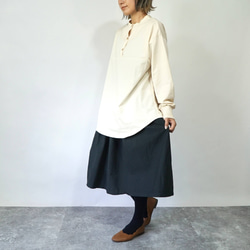 褶襉裙/黑色/Mikawa Textile 第10張的照片