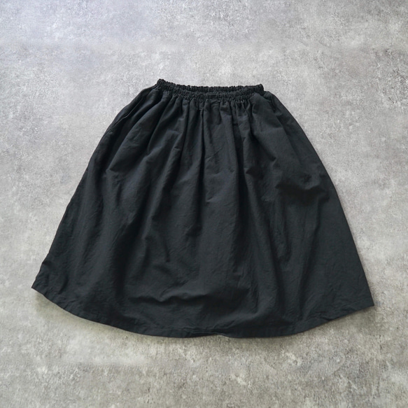 褶襉裙/黑色/Mikawa Textile 第6張的照片
