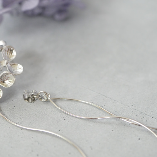 再販♡紫陽花ピアス 紫陽花ピアス/イヤリング（片耳）シルバー 花束 ピアス