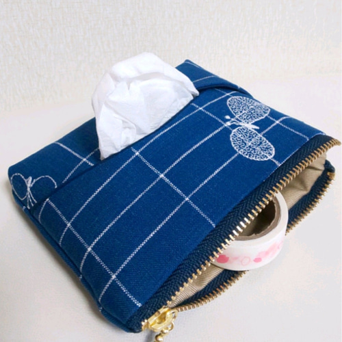 mina perhonen choucho ポーチ　大小　タグ有　　リネン　正規 mina perhonen choucho ポーチ 大小 タグ有 リネン 正規 mina perhonen