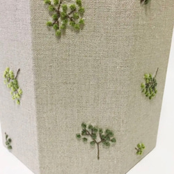 グリーン刺繍 ダストボックスM〈カルトナージュ〉 3枚目の画像