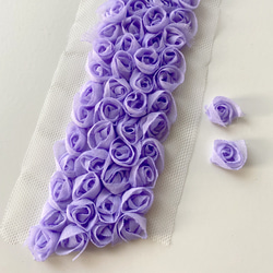[50cm単位-紫色] 立体なミニバラ リボンレース 3枚目の画像