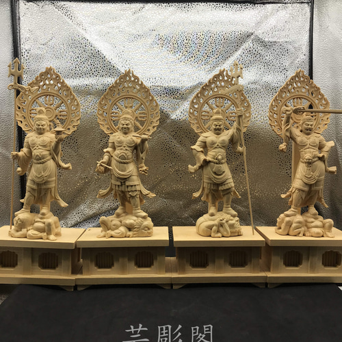 四天王 持国天 広目天 多聞天(毘沙門天) 増長天 縁起物 木彫仏像