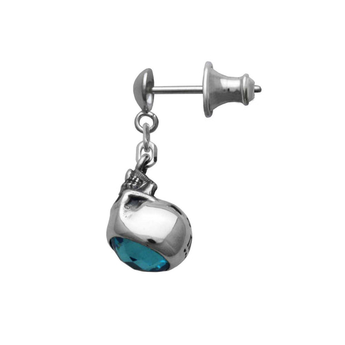 スカル ドロップピアス/シルバー925 片耳用/メンズピアス