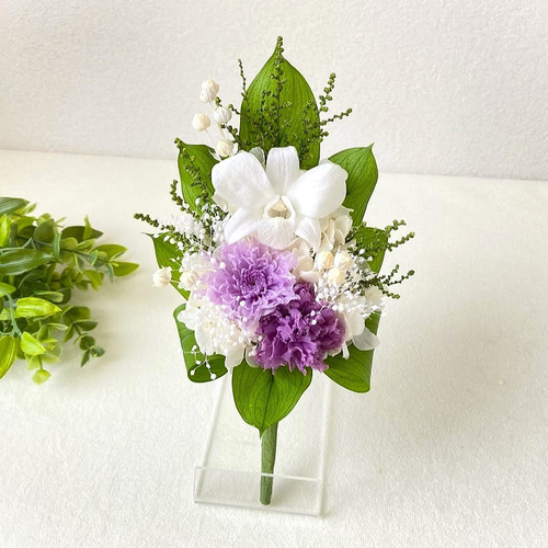 専用 れら様♪プリザーブドフラワー お供え 仏花 花束 仏花 一対】 コンパクトSサイズのプリザーブドフラワーお供え 束