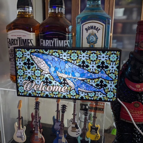 Open いらっしゃいませ 営業中 自宅 カフェ くじら クジラ 鯨