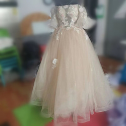 豪華！カラードレス 3D立体レース刺繍 編み上げ  プリンセスライン 結婚式/披露宴/ 1枚目の画像
