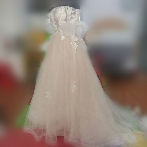 豪華！カラードレス 3D立体レース刺繍 編み上げ  プリンセスライン 結婚式/披露宴/ 3枚目の画像