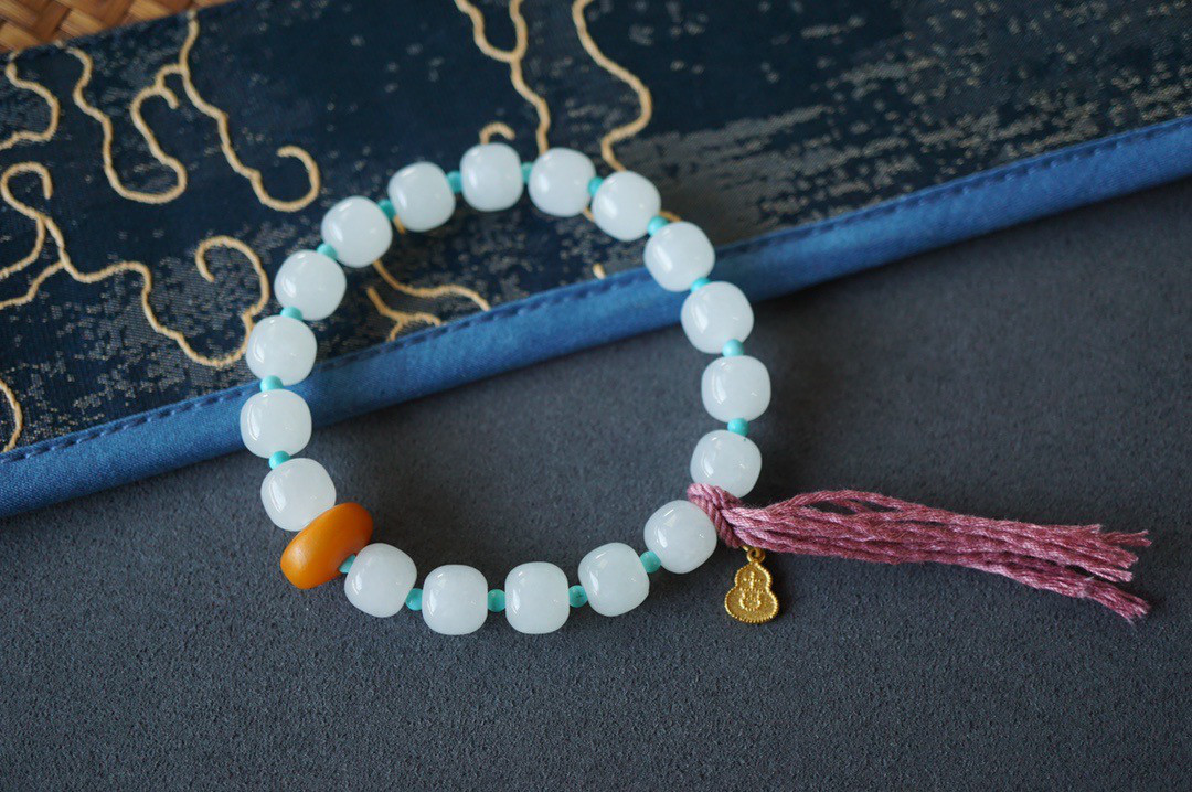 天然石 和田白玉 髮饰 白玉 清時代