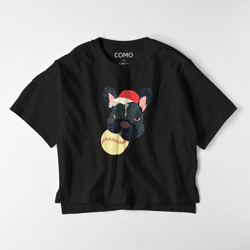 受注制作】ビッグシルエットTシャツ《野球とフレンチブルドッグ