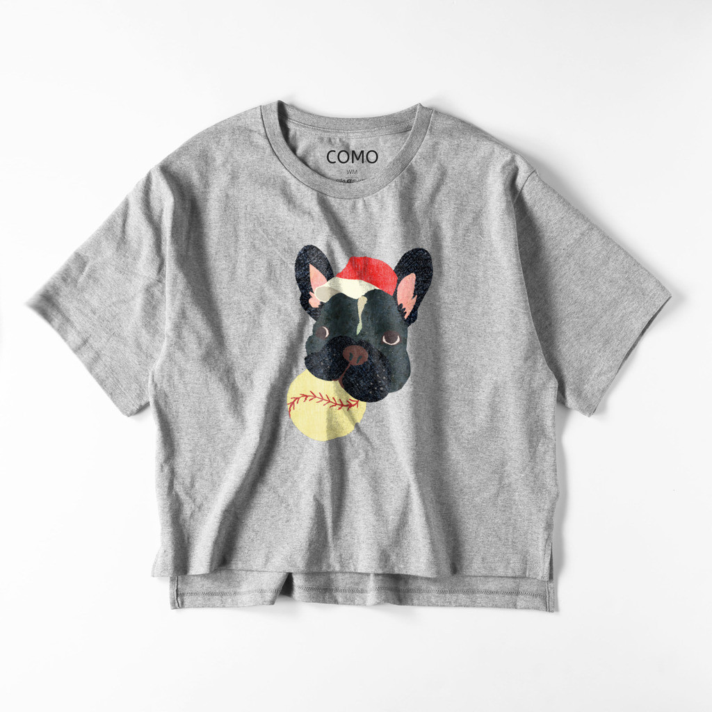 受注制作】ビッグシルエットTシャツ《野球とフレンチブルドッグ