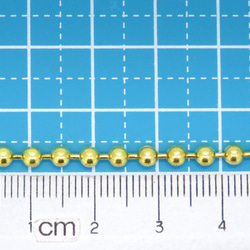 BRASS真鍮製【ボールチェーンネックレス幅 3,2mm ～60㎝（指定可能)安価真鍮ゴールド 太目 レディース メンズ 4枚目の画像