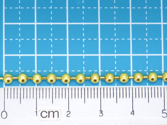 BRASS真鍮製【ボールチェーンネックレス幅 3,2mm ～60㎝（指定可能)安価真鍮ゴールド 太目 レディース メンズ 4枚目の画像