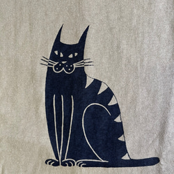 黒猫柄　レディースTシャツフレアワンピース綿100％ 3枚目の画像