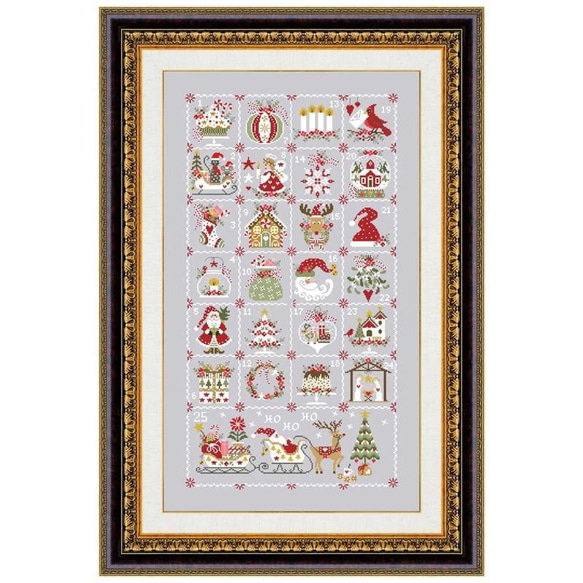 送料無料】☆クリスマスカレンダー／ライトグレー14CT☆クロス