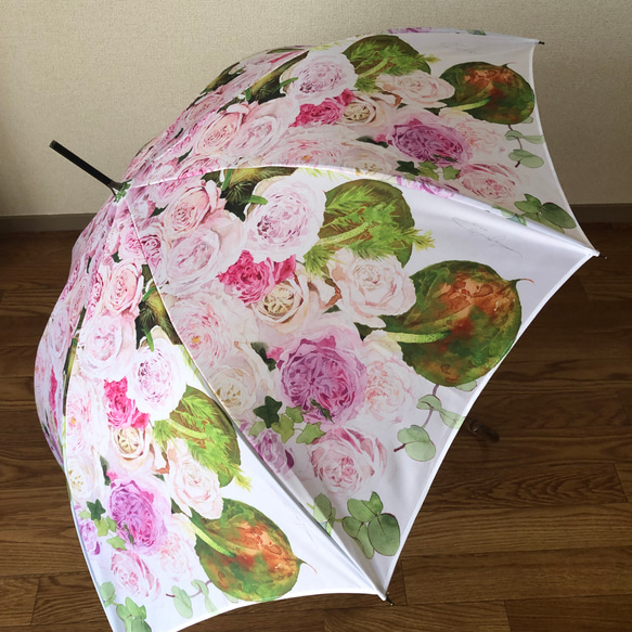 【ワケありな逸品】和ばらと竹の花　雨傘　梅雨対策2024 6枚目の画像