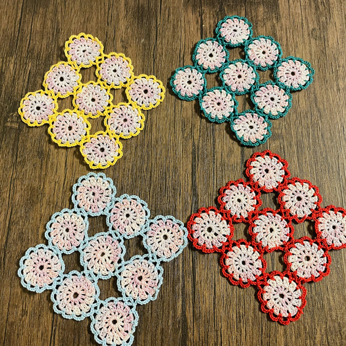 ハンドメイドレース編みドイリー•コースター5枚セットB(オーダー用) ドイリー レース編み コースター 5枚セット - メルカリ