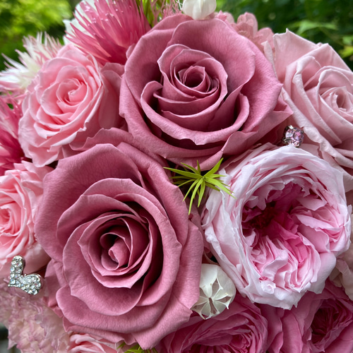 プリザーブドフラワーアレンジくすみピンク系 結婚祝 新築祝 開店祝