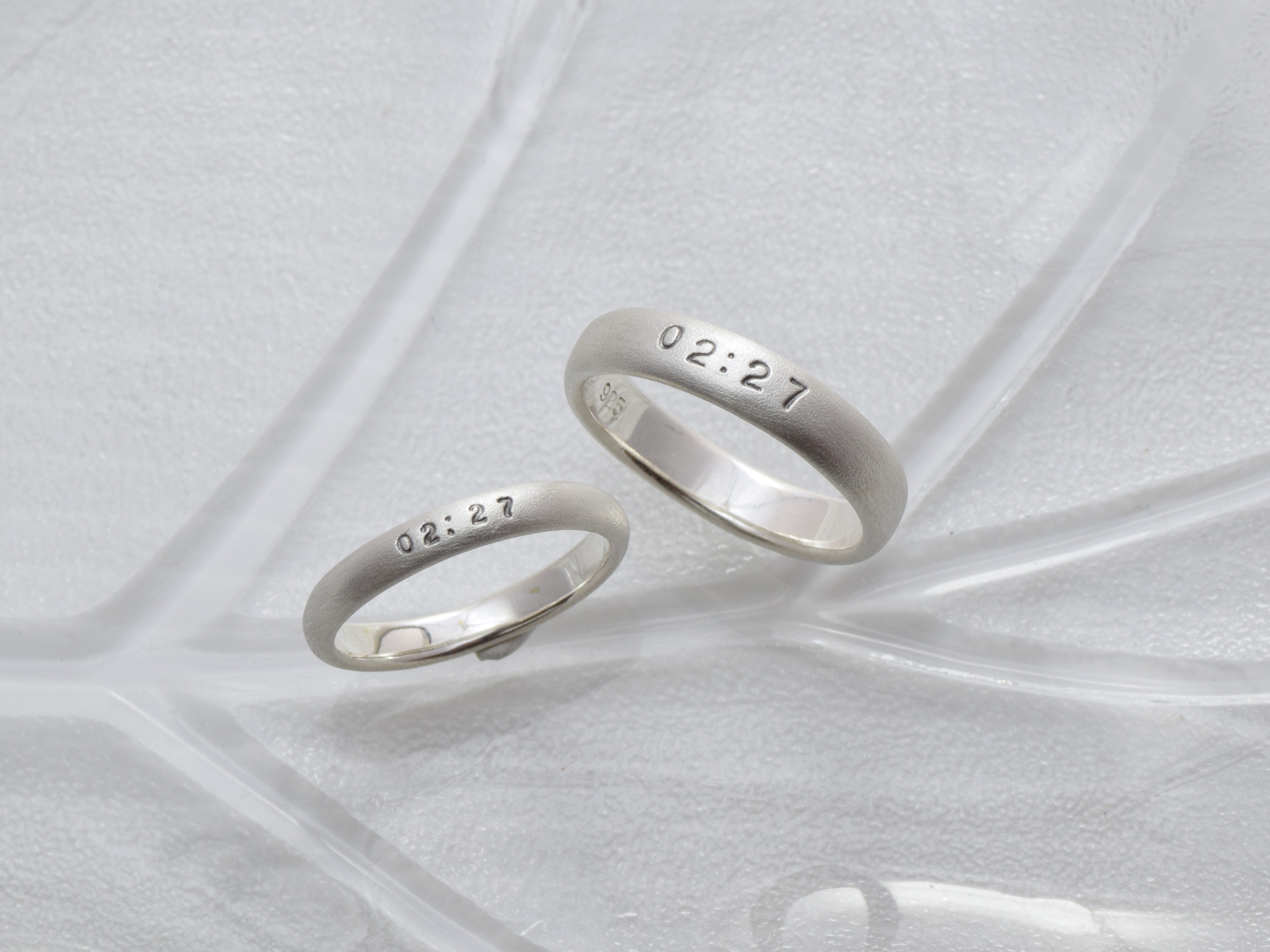二人の時を刻むクロックペアリング　メンズリング