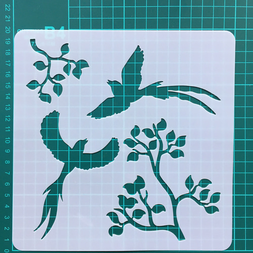 M-9】 ステンシルシート 6枚 セット 鳥 自然 編み図・パターン Re