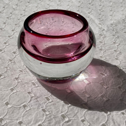 透明ガラスのキャンドルホルダー《ピンク》 1枚目の画像