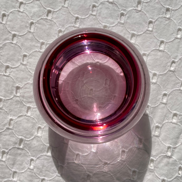 透明ガラスのキャンドルホルダー《ピンク》 4枚目の画像