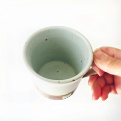 和にも洋にも使える＊シンプルデザインコーヒーカップ＊白マット色格子 5枚目の画像