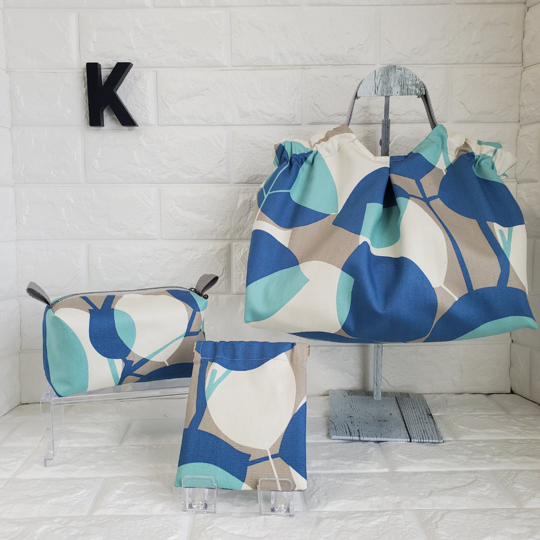 この大きさがちょうどいい！　洗える☆しぼり手提げトート&ポーチ(Nicolシリーズ)